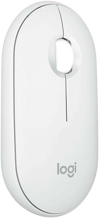 Logitech Pebble Mouse 2 M350s Slim Bluetooth Wireless Mouse, Portable, Lightweight, Customizable Button, Quiet Clicks, Easy-Switch for Windows, macOS, iPadOS, Android, Chrome OS - Tonal White - Image 1