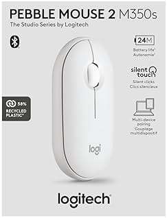 Logitech Pebble Mouse 2 M350s Slim Bluetooth Wireless Mouse, Portable, Lightweight, Customizable Button, Quiet Clicks, Easy-Switch for Windows, macOS, iPadOS, Android, Chrome OS - Tonal White - Image 11