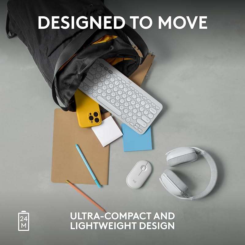 Logitech Pebble Mouse 2 M350s Slim Bluetooth Wireless Mouse, Portable, Lightweight, Customizable Button, Quiet Clicks, Easy-Switch for Windows, macOS, iPadOS, Android, Chrome OS - Tonal White - Image 7
