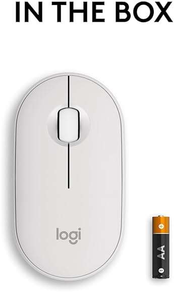 Logitech Pebble Mouse 2 M350s Slim Bluetooth Wireless Mouse, Portable, Lightweight, Customizable Button, Quiet Clicks, Easy-Switch for Windows, macOS, iPadOS, Android, Chrome OS - Tonal White - Image 9