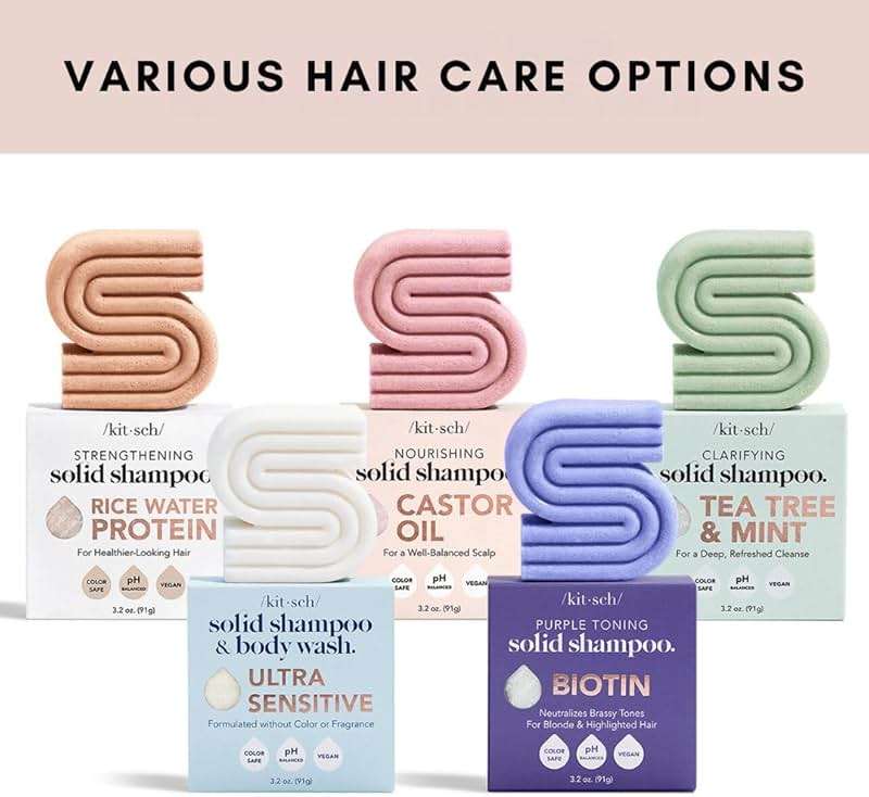 Kitsch Toning Purple Shampoo For Blondes & Color Treated Hair - Shampoo Bar For Women and Men - Biotin Shampoo for Strengthening & Neutralizing Brassy Tones - Vegan, Silicone & Sulfate Free - 3.2 oz - Image 5