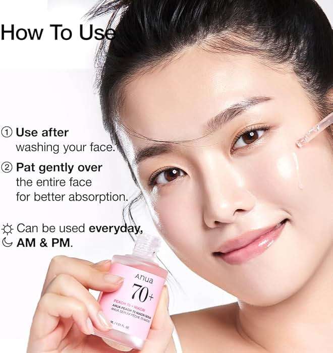 Anua Peach 70 Niacinamide Serum, Daily Glow Serum For Face, Skin Tone & Dullness Care with Vitamin B12, Lightweight, Hydrating For Glass Skin Effect, Korean Skin Care, 1.01 fl.oz - Image 7