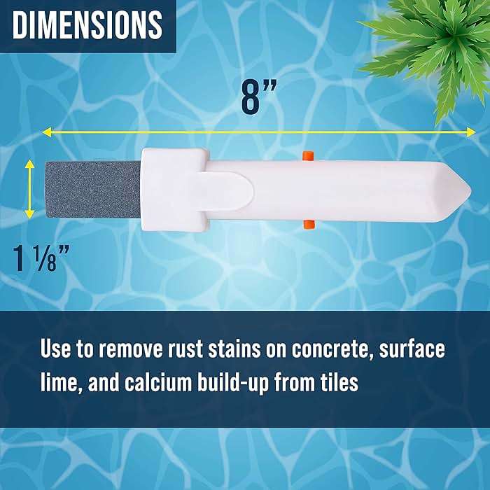 U.S. Pool Supply Pool Cleaning Pumice Stone with Pole Handle, 3 Pack - Clean Remove Rust Stains on Concrete, Calcium Build-Up on Tiles, Scrub Debris Off Walls, Floors, Steps, Corners - Image 3
