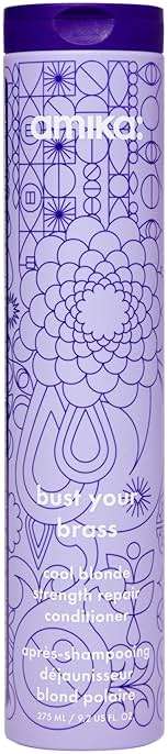 amika bust your brass cool blonde strength repair conditioner, 275ml - Image 1