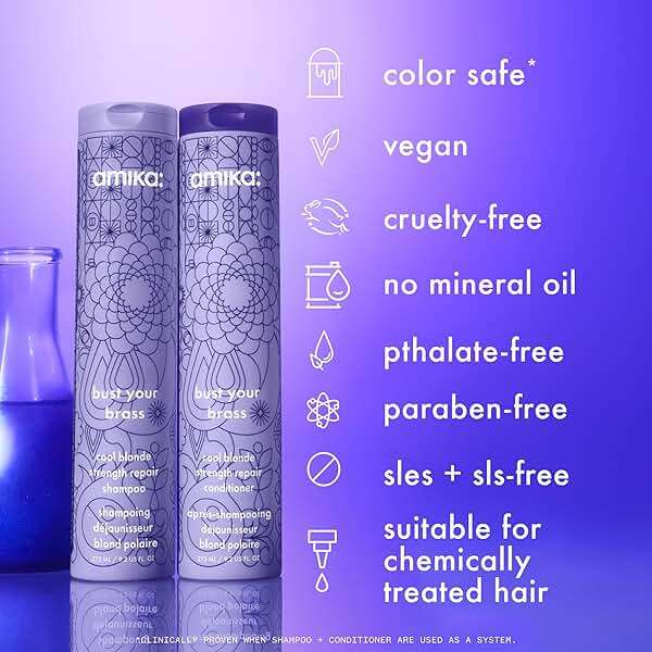 amika bust your brass cool blonde strength repair conditioner, 275ml - Image 12
