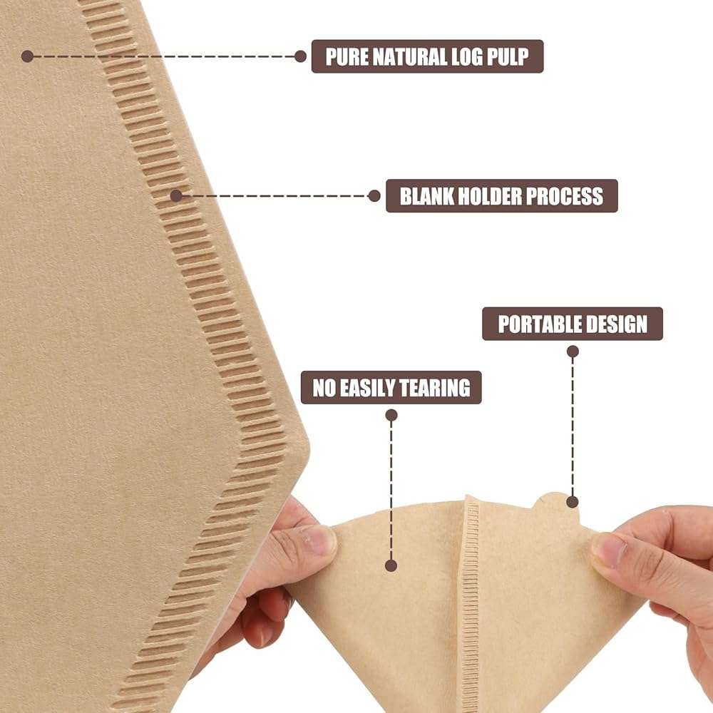 200 Count Coffee Filter #2, 2 Coffee Filters Cone Unbleached Disposable Coffee Filters 2 Cone Paper Fits for Drip and Compatible with Pour Over Coffee Maker(2-6 Cup) - Image 4