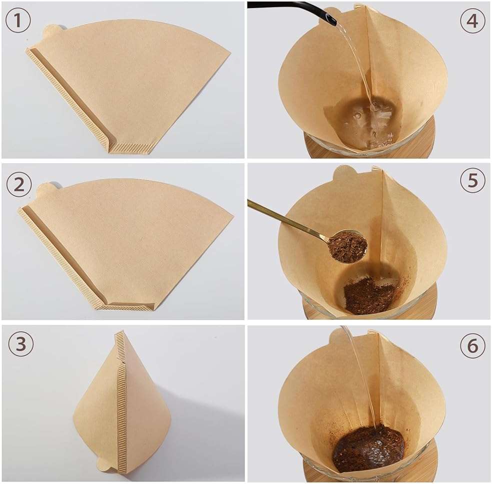 200 Count Coffee Filter #2, 2 Coffee Filters Cone Unbleached Disposable Coffee Filters 2 Cone Paper Fits for Drip and Compatible with Pour Over Coffee Maker(2-6 Cup) - Image 5