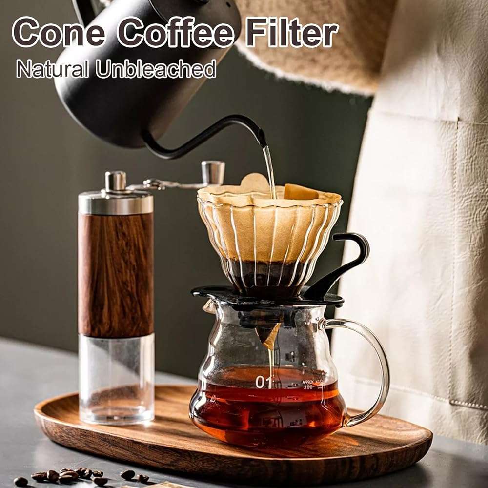 200 Count Coffee Filter #2, 2 Coffee Filters Cone Unbleached Disposable Coffee Filters 2 Cone Paper Fits for Drip and Compatible with Pour Over Coffee Maker(2-6 Cup) - Image 6