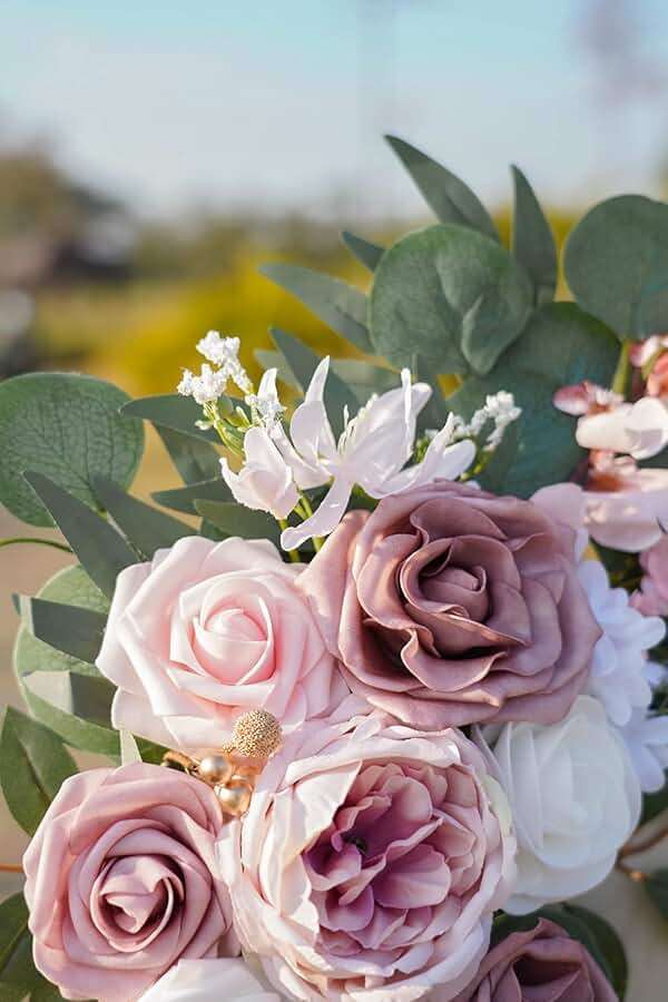 PONATIA Small Wedding Arch Flowers (Pack of 2), Artificial Dusty Rose Flowers for Wedding Welcome Signs Decorations and Arch Flower For Wedding Ceremony Reception (Dusty Rose & Blush) - Image 8