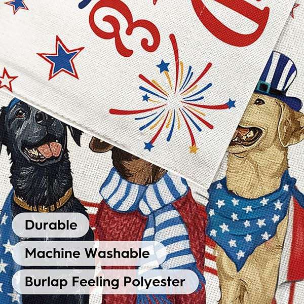 AVOIN colorlife Patriotic 4th of July Dogs Garden Flag 12x18 Inch Double Sided, Memorial Day Independence Day American Stars and Stripes Yard Outdoor Decoration - Image 7
