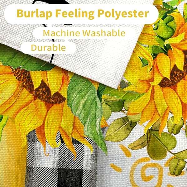 CROWNED BEAUTY Summer Sunflower Garden Flag Mason Jar Double Sided 12x18 Inches Small Burlap Seasonal Welcome Yard Porch Decoration for Outside - Image 7