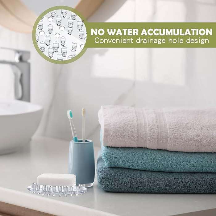 Maitys 10 Pcs Plastic Soap Dishes Non Slip Soap Saver Clear Bar Holder Tray with Holes for Shower Bathroom Kitchen Toilet Sink Counter Bath Tub Sponge 4.5 x 3 x 0.7 Inches - Image 5