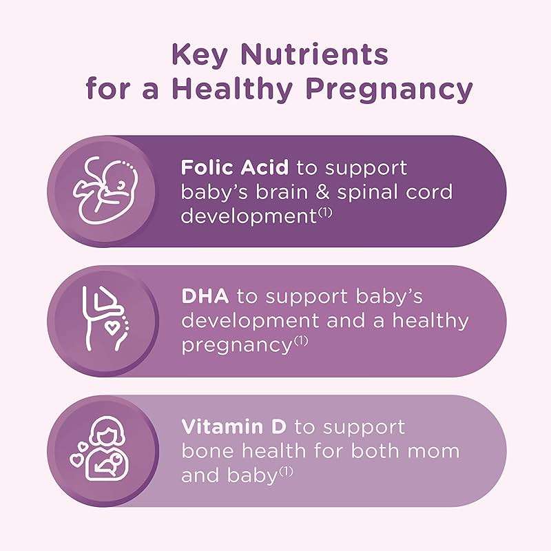 Centrum Prenatal Multivitamin Gummies with DHA and Folic Acid, Mixed Berry and Orange Flavors - 60 Count, 30 Day Supply - Image 3