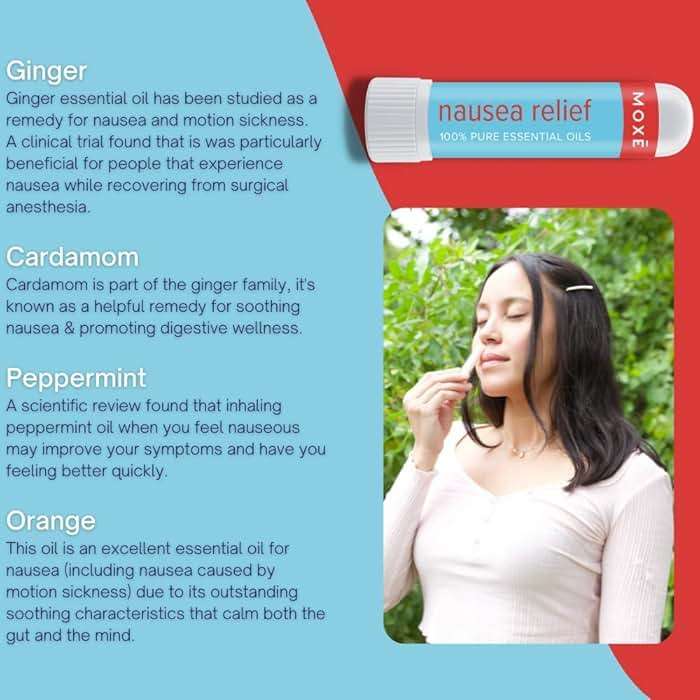 MOXE Nausea Nasal Inhaler Sticks, All Natural Essential Oil Blend, Ginger, Cardamom, Peppermint, Sweet Orange, Upset Stomach, Headaches, Easy-to-Use Portable Aromatherapy, Made in USA, 1 Pack - Image 5