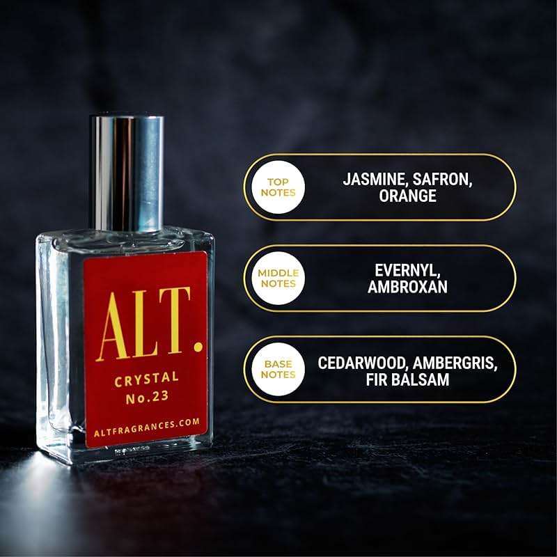 ALT. FRAGRANCES Crystal No. 23 – Inspired by Bac. Roug. 540, Unisex Perfume, Extrait de Parfum, Long Lasting Perfume for Men & Women with Jasmine, Amberwood & Cedar Notes, 100ml - Image 3