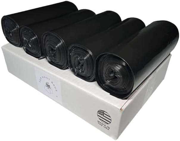 Top Knot Bags 45 Gallon Garbage Trash Bag 40X46" 1.5 Mil Black 100 Count Can Liner Bulk 40 Gallon 41 Gallon 42 Gallon 43 Gallon 44 Gallon Made in USA - Image 1