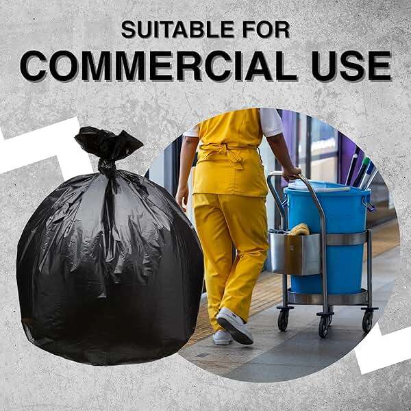 Top Knot Bags 45 Gallon Garbage Trash Bag 40X46" 1.5 Mil Black 100 Count Can Liner Bulk 40 Gallon 41 Gallon 42 Gallon 43 Gallon 44 Gallon Made in USA - Image 7