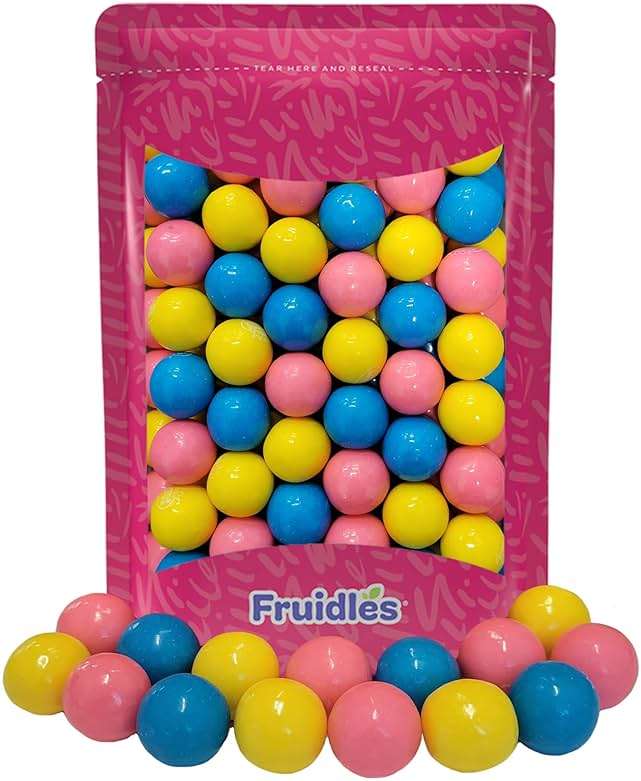 Fruidles Gum Balls Fruit Flavored, Candy Buffet Treats, Machine Size Refills, Kosher Certified Parve, 1" Inch (Cotton Candy, Half-Pound) - Image 1