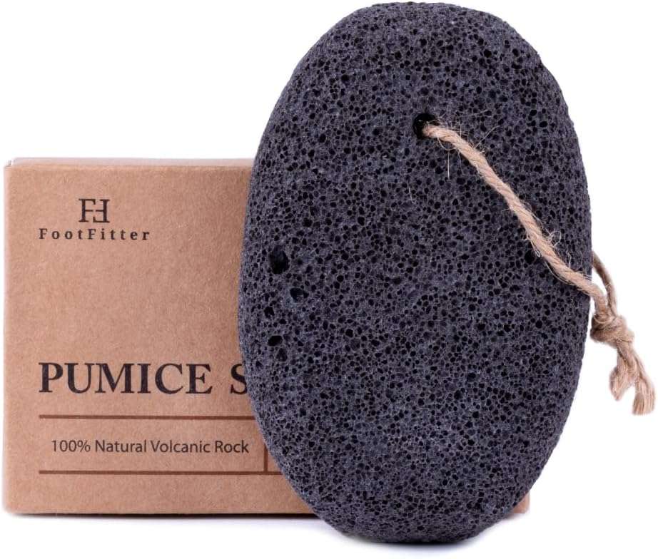 FootFitter Natural Volcanic Pumice Stone for Feet, Deep Exfoliating Scrubber Removes Calluses, Dry Skin, Cracked Heels, and Restores Smoothness - Image 1