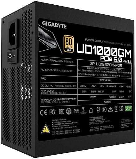 GIGABYTE GP-UD1000GM PG5 Rev2.0 - PCIe5.0 Ready - ATX3.0-1000W 80 Plus Gold Certified - Fully Modular Power Supply - Image 7
