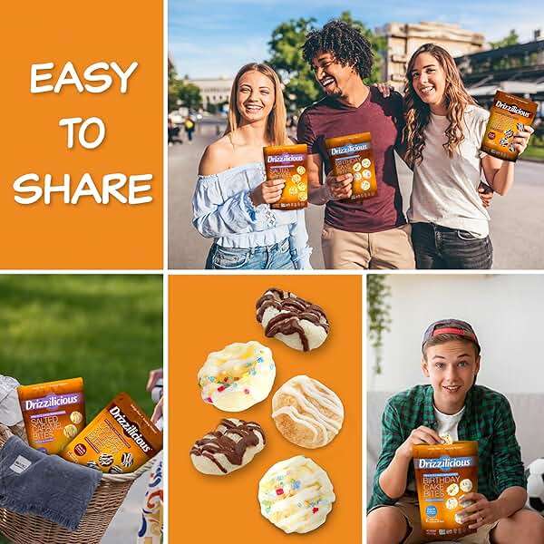 Drizzilicious Mini Rice Cakes Variety Pack - Rice Crisps, Healthy Snack for Adults and Kids, Flavored Rice Cakes, Vegan, Gluten Free, Allergen Free, Only 90 Calories Per Bag - .74 oz (Pack of 32) - Image 6