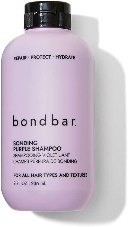 Bondbar Purple Brightening Shampoo for Blonde, Lightened & Gray Hair, Neutralizes Brassiness, Repairs, Protects, Hydrates, Vegan, CrueltyFree, 8 Fl. Oz - Image 1