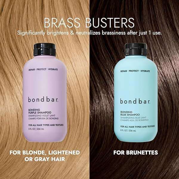 Bondbar Purple Brightening Shampoo for Blonde, Lightened & Gray Hair, Neutralizes Brassiness, Repairs, Protects, Hydrates, Vegan, CrueltyFree, 8 Fl. Oz - Image 5