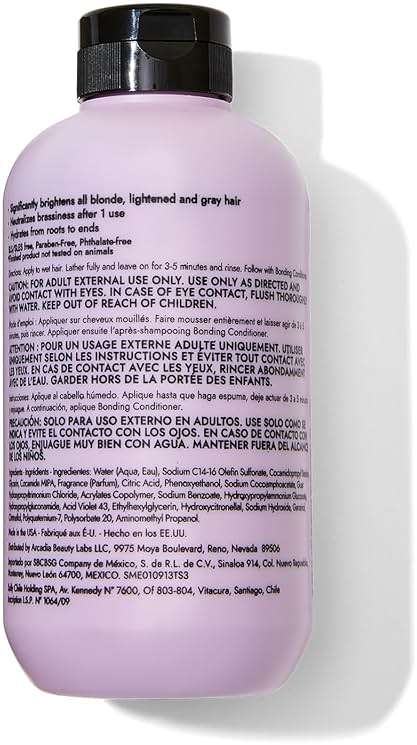 Bondbar Purple Brightening Shampoo for Blonde, Lightened & Gray Hair, Neutralizes Brassiness, Repairs, Protects, Hydrates, Vegan, CrueltyFree, 8 Fl. Oz - Image 6