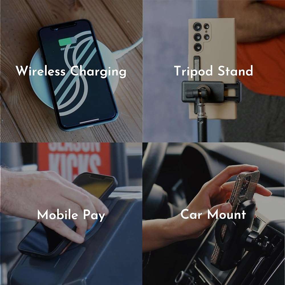 SleekStrip SleekGrip-Essential Ultra Thin Phone Grip Stand,Slim Metal Finger Loop Ring Hand Holder Strap Cell Phone Grips for iPhone 16 Pro Max,17 Air,Android,Case Back - Black x Jet Black - Image 4