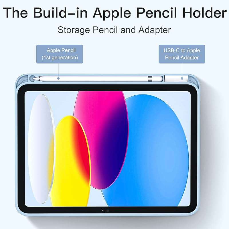 Akkerds Compatible with iPad (A16) 11th Generation Case 11 Inch 2025, for iPad 10th Generation Case 10.9 Inch 2022 with Pencil Holder, Slim Trifold Stand Protective Cover with Soft TPU Back, Sky Blue - Image 4