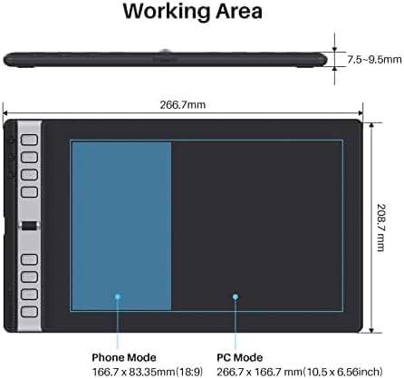 2023 HUION Inspiroy 2 Large Drawing Tablet, 10x6inch Art Tablet with Scroll Wheel 3-Set 8 Customized Keys Battery-Free Stylus, Graphics Tablet for Drawing, Design, Work with Mac, PC & Mobile, Black - Image 5