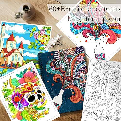 Kalysky Adult Coloring Books Set:3 Coloring Books for Adults Animal Flowers & Other Themes Designs.Coloring Books for Adults to Relax and Relieve Anxiety - Image 2