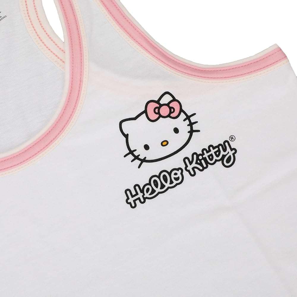 Bioworld Hello Kitty Character Hearts Women's Racer Back Tank Top & AOP Dolphin Lounge Shorts Sleepwear Set - Image 6
