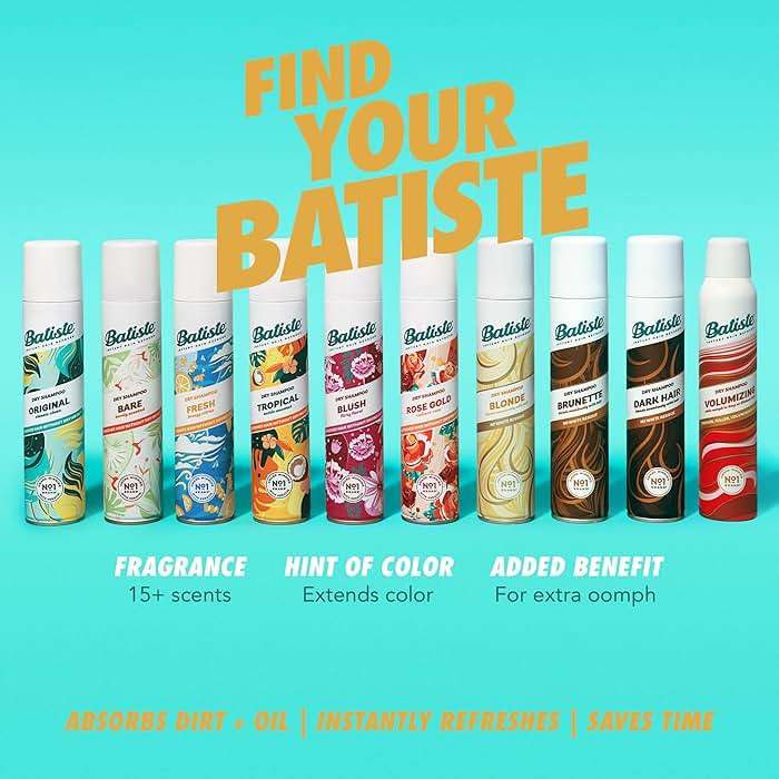 Batiste Dry Shampoo for Blonde Hair, Refresh Hair and Absorb Oil Between Washes, Waterless Shampoo for Added Hair Texture and Body, 5.71 oz - Image 4
