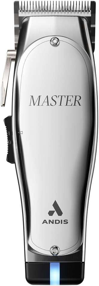 Andis 12660 Professional Master Corded/Cordless Hair Clipper, Adjustable Carbon Steel Blade Hair Clipper for Close Cutting, Silver - Image 7