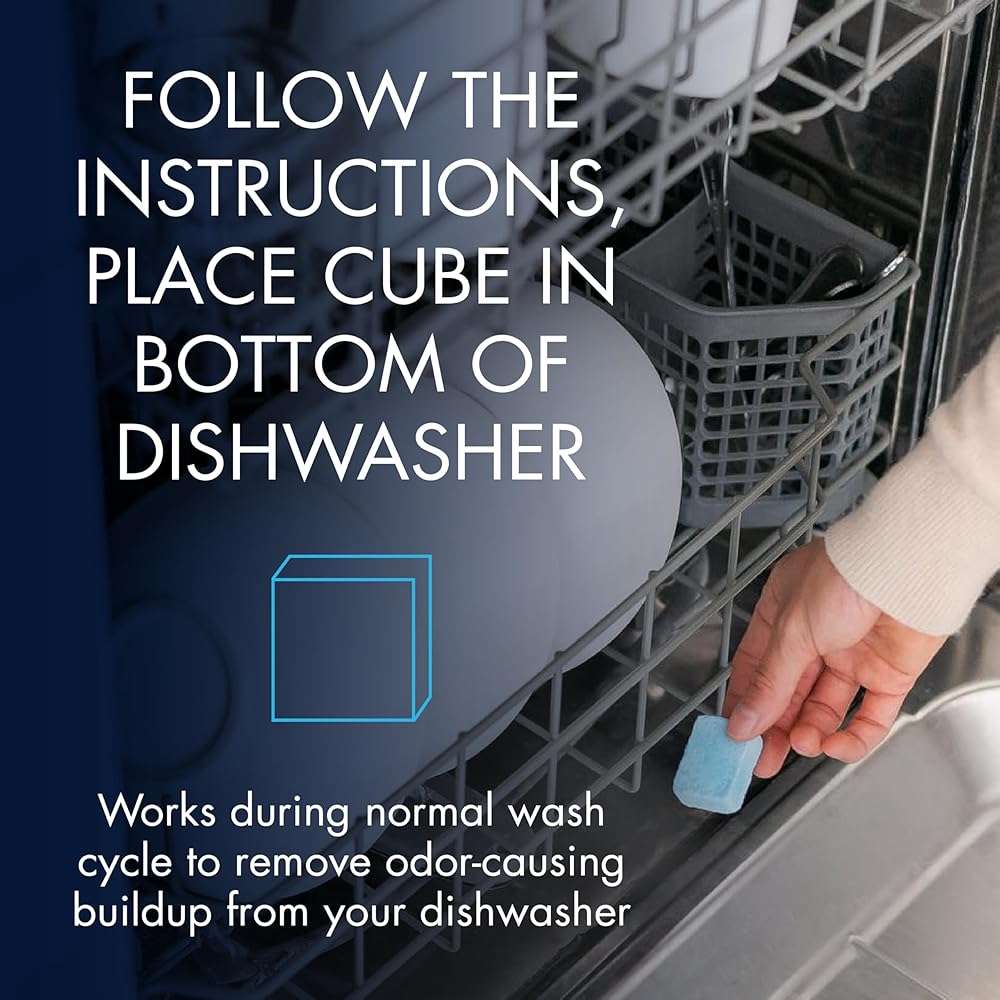 Glisten Dishwasher Cleaner and Freshener Deodorizer, Cleans and Freshens During Wash Cycle, Made in the USA, Lemon Scent, 9 Tablets - Image 3