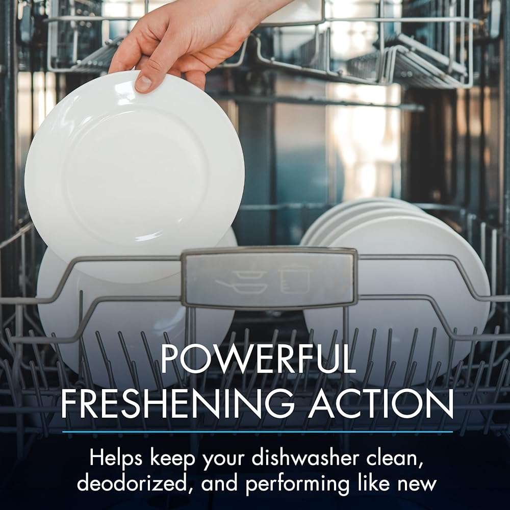 Glisten Dishwasher Cleaner and Freshener Deodorizer, Cleans and Freshens During Wash Cycle, Made in the USA, Lemon Scent, 9 Tablets - Image 4