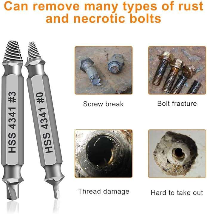 Gifts for Men,THOSAF Damaged Screw Extractor Set,Fathers Day Gifts for Dad from Daughter Son,Mens Gifts for Dad,Husband,Stripped Screws Bolt Drill Bit Tools for Easy Removal of Rusty Broken Screw - Image 4
