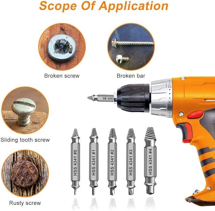 Gifts for Men,THOSAF Damaged Screw Extractor Set,Fathers Day Gifts for Dad from Daughter Son,Mens Gifts for Dad,Husband,Stripped Screws Bolt Drill Bit Tools for Easy Removal of Rusty Broken Screw - Image 5