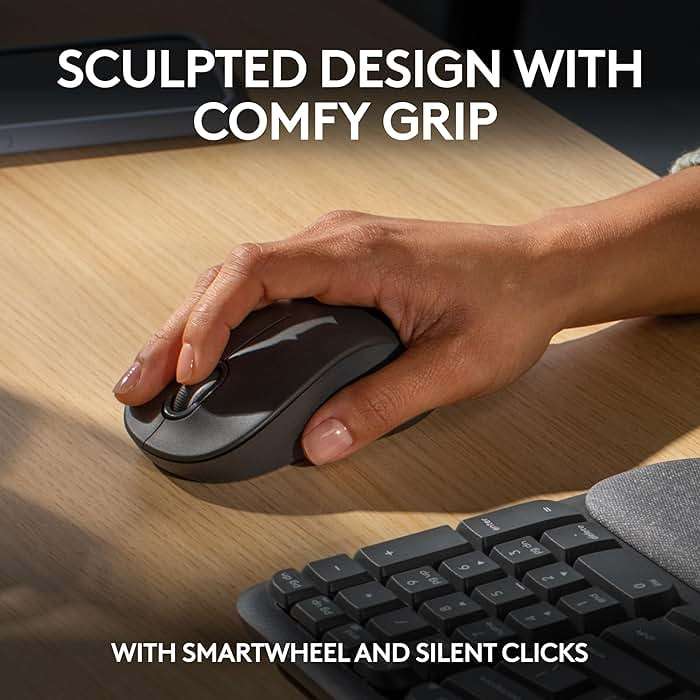 Logitech Wave Keys MK670 Combo, Wireless Ergonomic Keyboard with Signature M550 L Wireless Mouse, Comfortable Natural Typing, Bluetooth, Logi Bolt, for Multi-OS, Windows/Mac - Graphite - Image 5