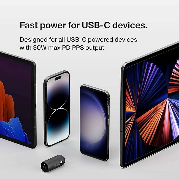 Belkin Boost↑Charge™ 30W Compact Fast Car Charger w/USB-C Power Delivery Port for iPhone 16, 16 Pro, 15, 15 Pro, Galaxy S25, S24, Note, Pixel 9 & More - Black - Image 4