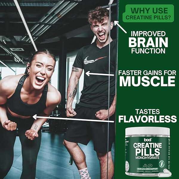 Bod Creatine Monohydrate Capsules – 45 Servings (4 Capsules = 5 g) – Ultra-Pure 200 Mesh Creatine Monohydrate – Strength, Power, Muscle Growth & Recovery - Image 2