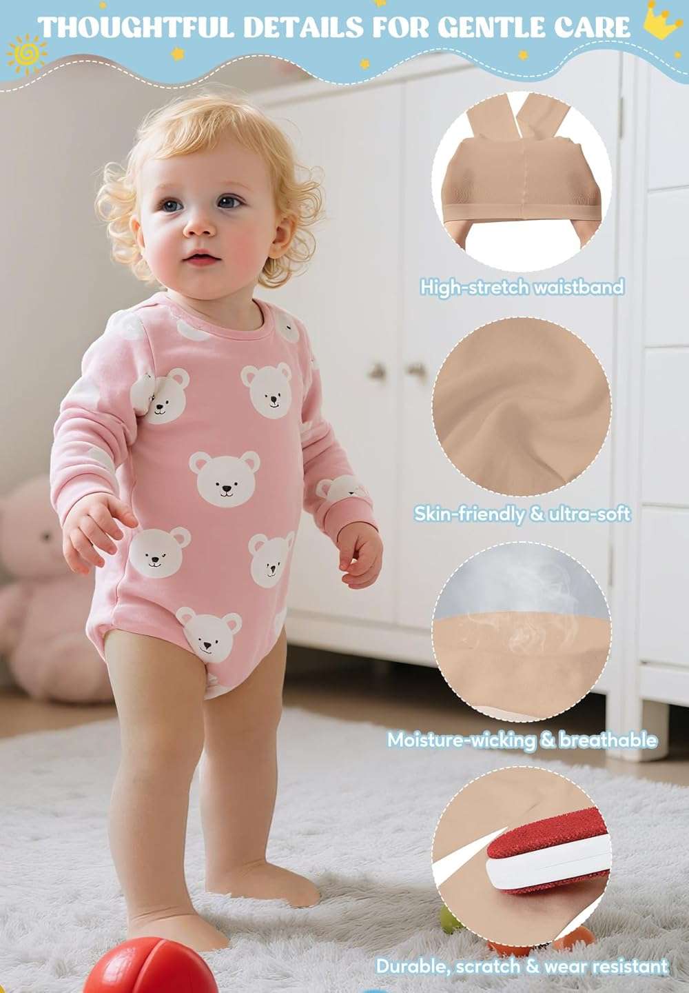 Zando Ultra Soft Toddler Ballet Tights for Girls 1-6T - Dance Tights Colorful Baby Girls Stocking for Daily Party - Image 3
