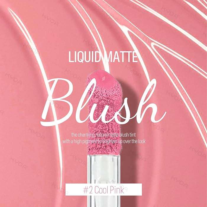 KYDA Liquid Blush, Matte Tinted for Cheeks, Lasting Dewy Cheek, Soft Creamy Blush, Blendable Lightweight, Buildable Matte Coverage, Cool Pink - Image 2