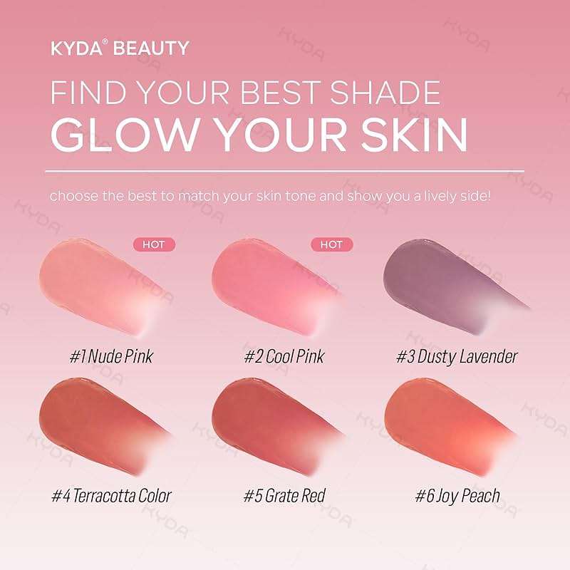 KYDA Liquid Blush, Matte Tinted for Cheeks, Lasting Dewy Cheek, Soft Creamy Blush, Blendable Lightweight, Buildable Matte Coverage, Cool Pink - Image 4
