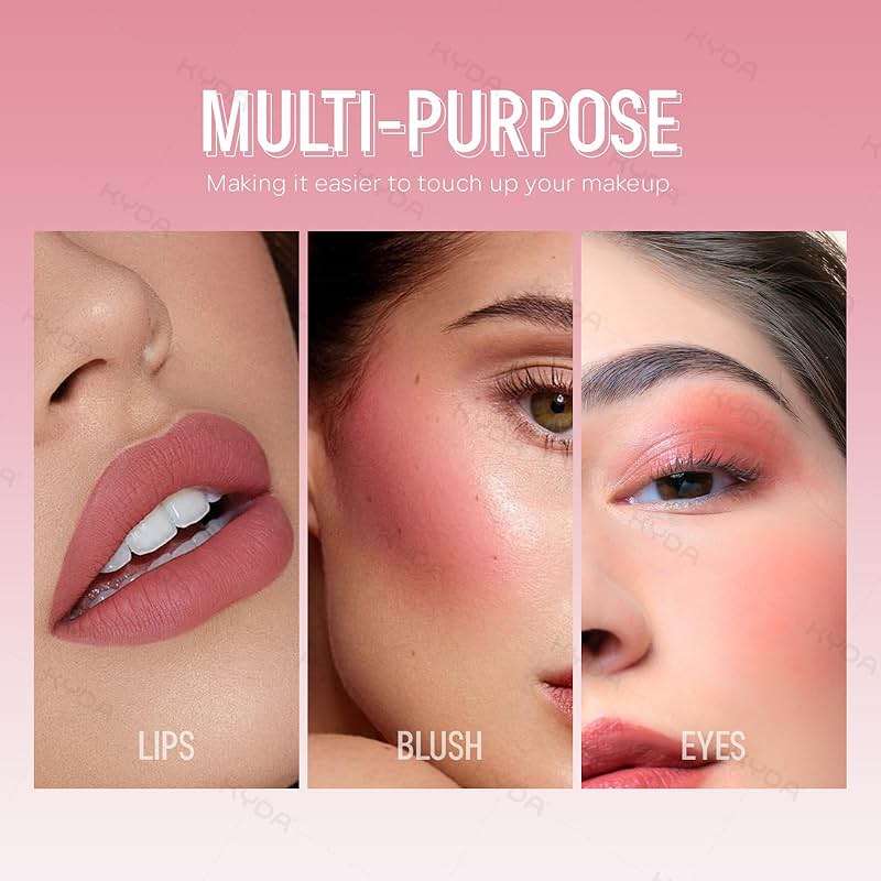 KYDA Liquid Blush, Matte Tinted for Cheeks, Lasting Dewy Cheek, Soft Creamy Blush, Blendable Lightweight, Buildable Matte Coverage, Cool Pink - Image 5