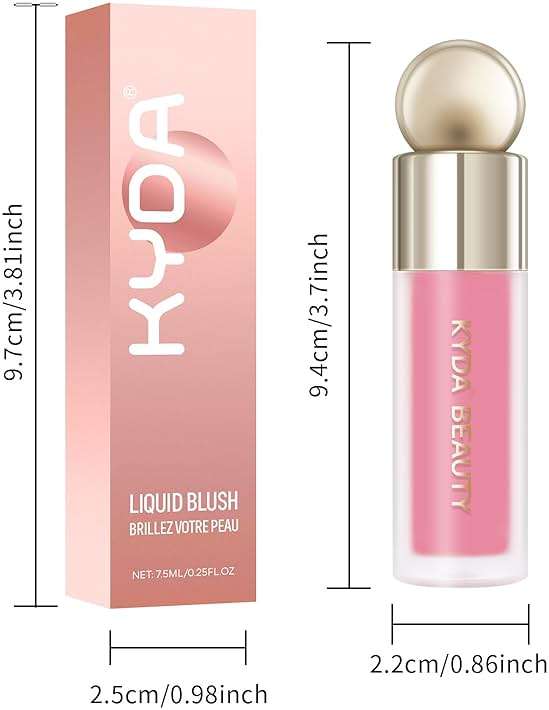 KYDA Liquid Blush, Matte Tinted for Cheeks, Lasting Dewy Cheek, Soft Creamy Blush, Blendable Lightweight, Buildable Matte Coverage, Cool Pink - Image 7