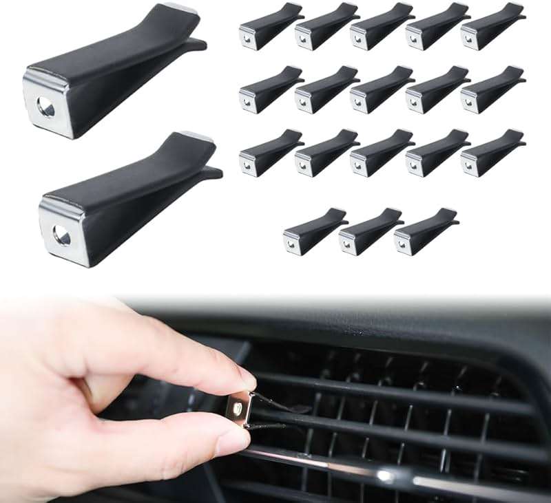 AOCISKA 20 Pieces Square Head Car Vent Clips,Car Auto Air freshener Outlet Clips Car Diffuser Vent Clip,Car Outlet Perfume Clips Auto Air Conditioner Clips, Air Freshener Vent Clips - Image 1