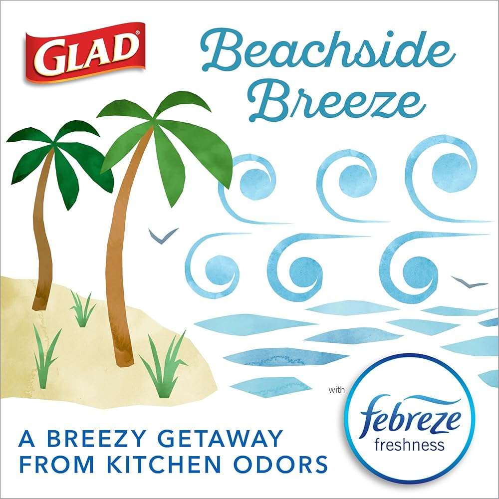 Glad Tall Kitchen Trash Bags 13 Gallon, MaxStrength Beachside Breeze Garbage Bags, Odorshield with Drawstring, 34 Count - Image 3