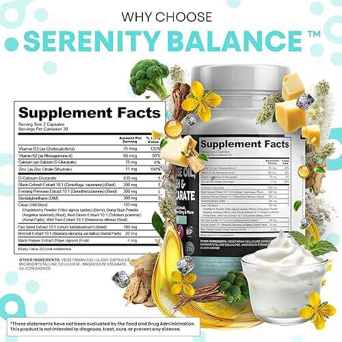 Clean Nutraceuticals DIM Evening Primrose Black Cohosh Calcium D-Glucarate Sulforaphane Flax Seed Extract - Hormonal Support Vitamins for Women with Dong Quai - 60 Caps - Image 7